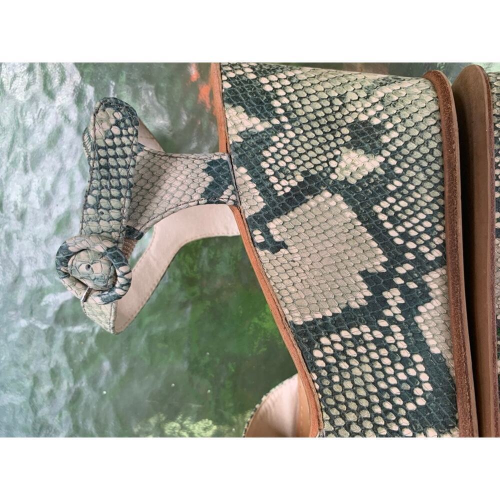 Dolce Vita Datiah Snake Platform Gray Green Platform Wedge Sandals Size 9.5 - Picture 6 of 9